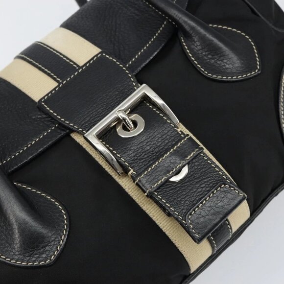 PRADA Shoulder Bag Nylon Leather Black Silver Auth am9430 - Picture 10 of 16